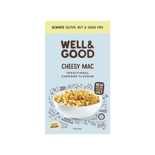 Well & Good Traditional Cheddar Flavour Vegan Cheesy Mac | 110g