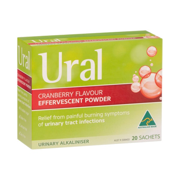 Ural Sugar Free Cranberry 20 Effervescent Powder Sachets | 1 pack