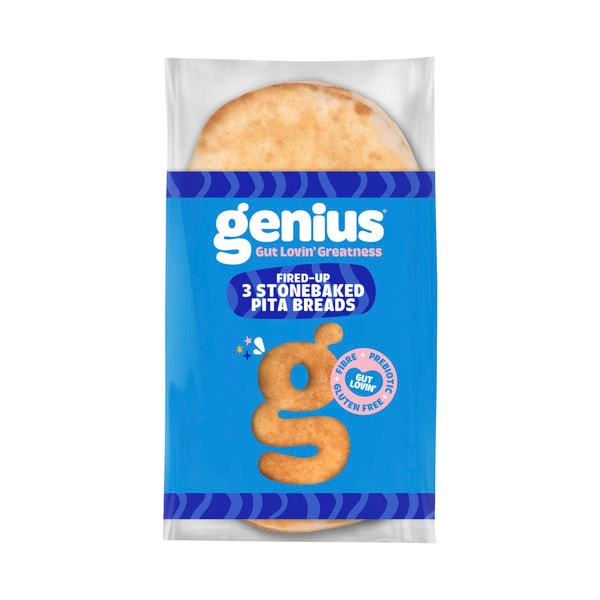 Genius Stone Baked Pita Breads | 3 pack
