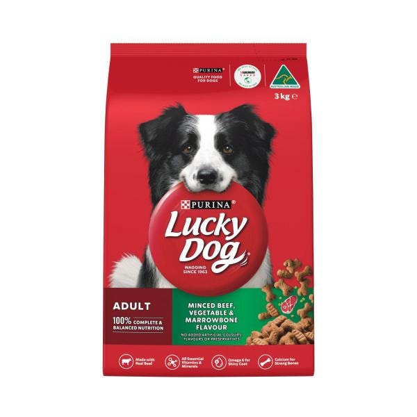Purina Lucky Dog Dry Minced Beef, Vegetable & Marrowbone Flavour Dog Food | 3Kg