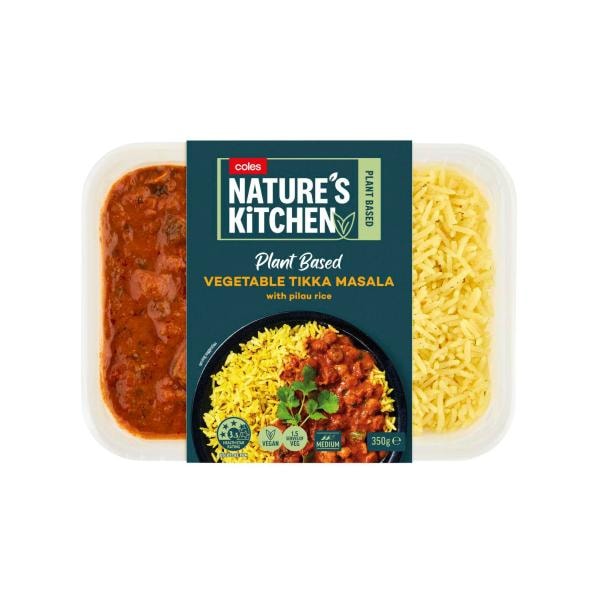 Coles Nature'S Kitchen Vegetable Tikka Masala And Pilau Rice | 350g