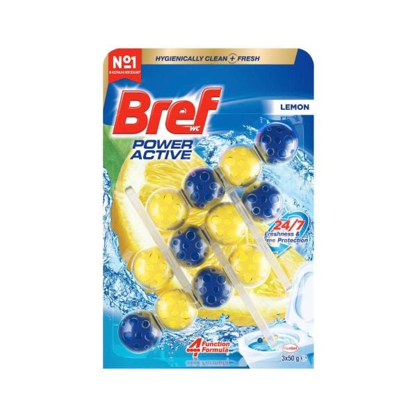 Bref Power Active Rim block Toilet Cleaner Juicy Lemon Triple Pack 3x50g | 3 pack