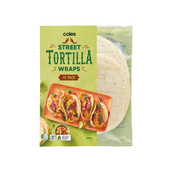 Coles Street Tortilla Wraps 10 Pack | 280g