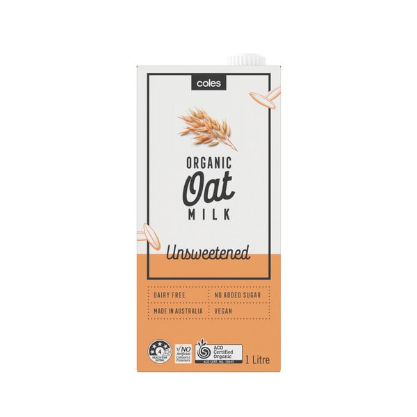 Coles Organic Unsweetened Oat Milk | 1L