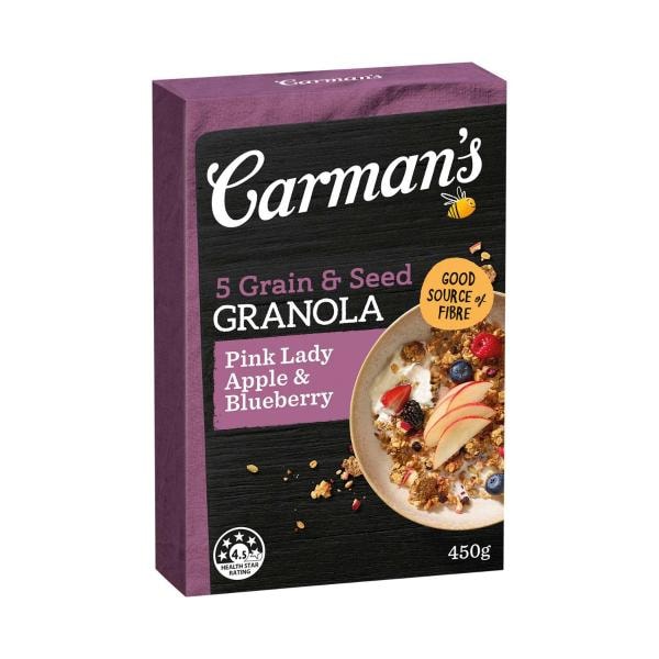 Carman's Pink Lady Apple & Blueberry 5 Grain & Seed Granola | 450g