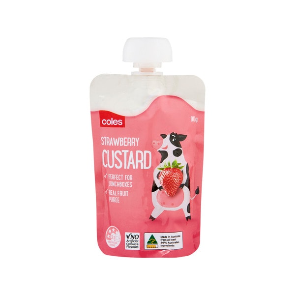 Coles Strawberry Custard Pouch | 90g