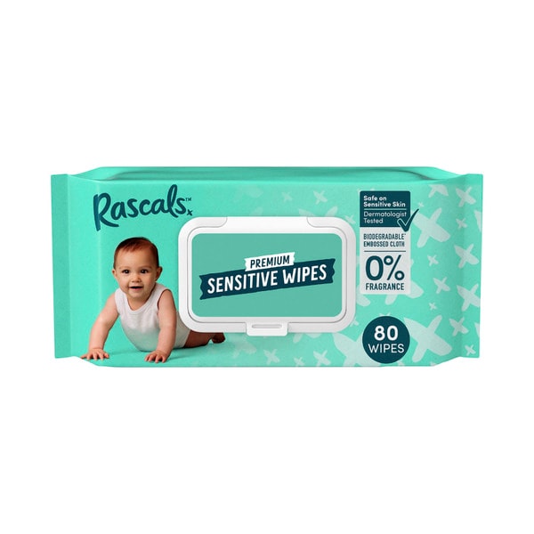 Rascal + Friends Biodegradable Sensitive Wipes | 80 pack