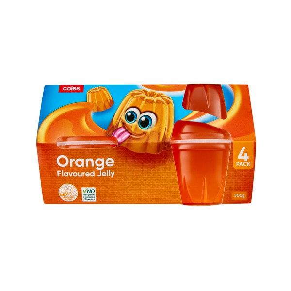 Coles Orange Jelly Cups 4 Pack | 500g