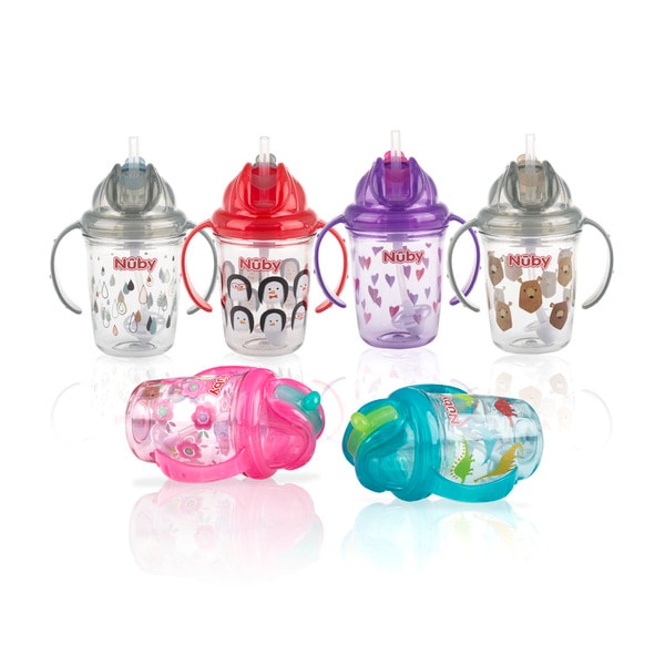 Nuby Assorted Tritan Flip It With Weighted Straw 240mL | 1 each
