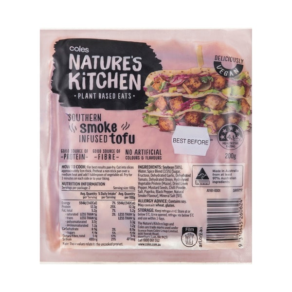 Coles Nature's Kitchen Southern Smoked Tofu | 200g