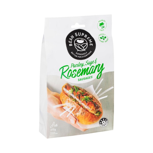 Bean Supreme Parsley Sage & Rosemary Sausages 6 Pack | 375g