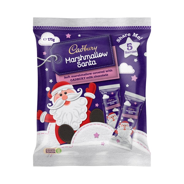 Cadbury Marshmallow Chocolate Christmas Santa 5 Piece Pack | 175g