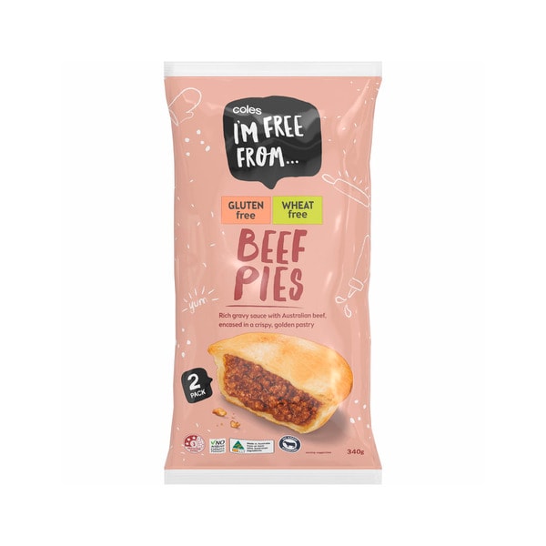 Coles I'M Free From Beef Pies | 340g