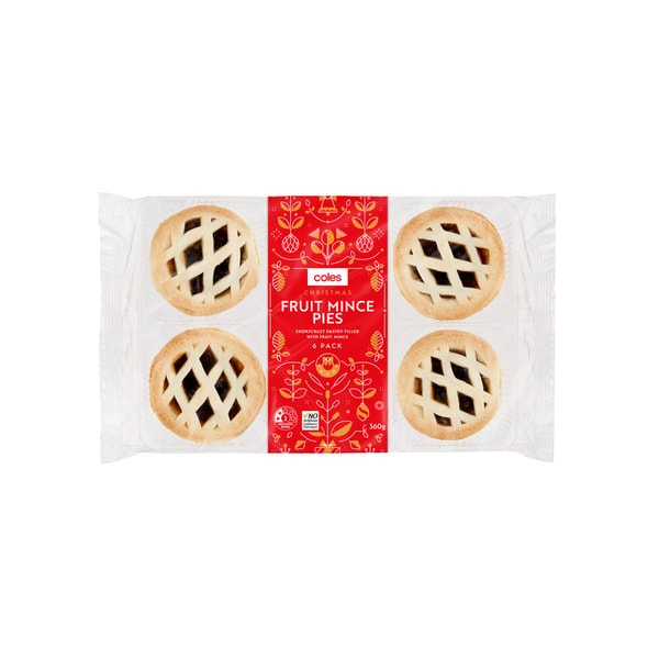 Coles Christmas Fruit Mince Pies 6 Pack | 360g