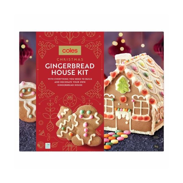 Coles Festive Gingerbread House Kit | 1kg