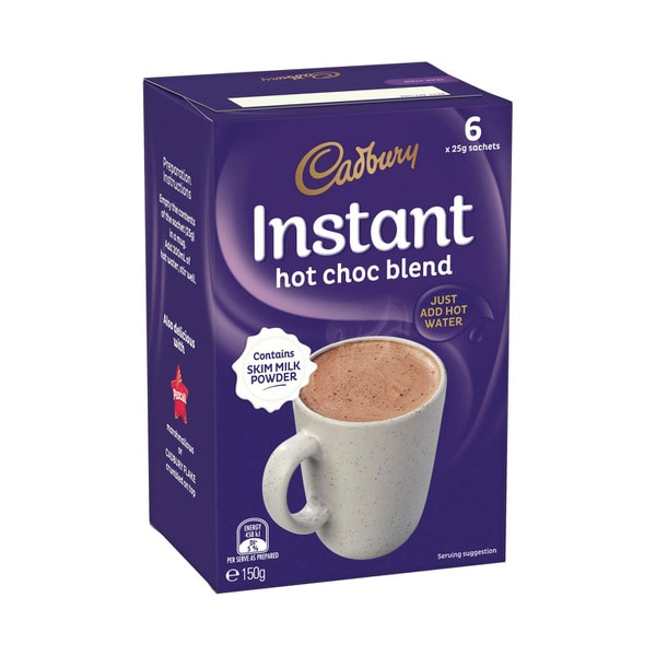 Cadbury Instant Hot Chocolate Blend 6x25g | 6 pack