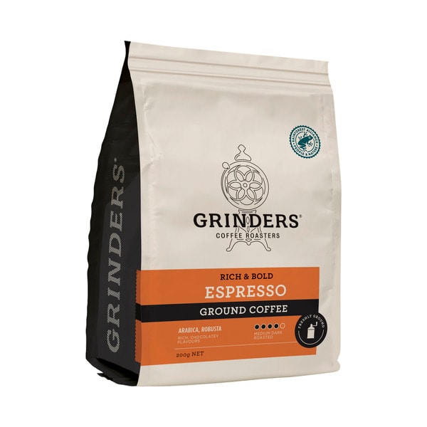 Grinders Rich & Bold Espresso Ground Coffee | 200g