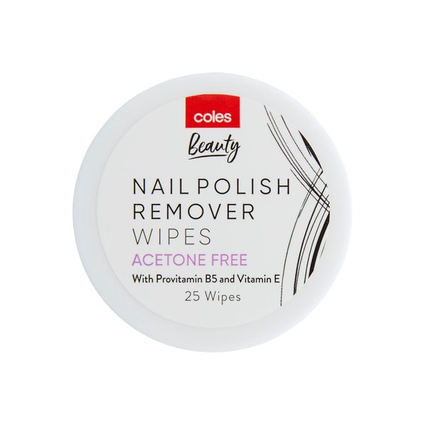 Coles Nail Polish Remover Wipes | 25 pack