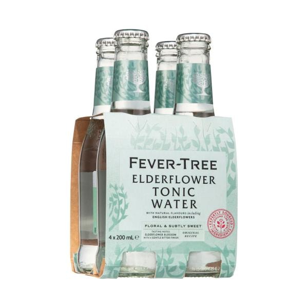 Fever-Tree Premium Mixers Elderflower Tonic Water 4x200mL | 4 pack