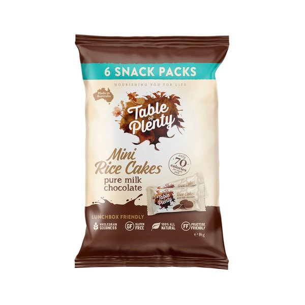 Table Of Plenty Snack Pack Milk Chocolate Mini Rice Cakes 6 Pack | 84g