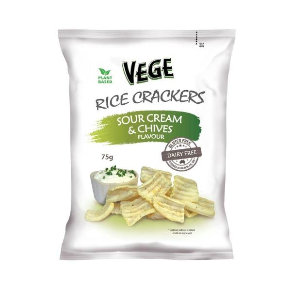 Vege Chips Rice Crackers Sour Cream & Chives | 75g