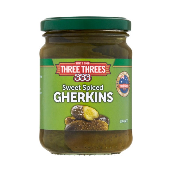 Three Threes Sweet Spiced Gherkins | 260g