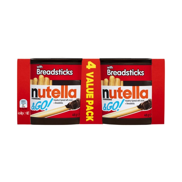 Nutella Go Hazelnut Spread With Cocoa Breadsticks Multipack 48g | 4 pack
