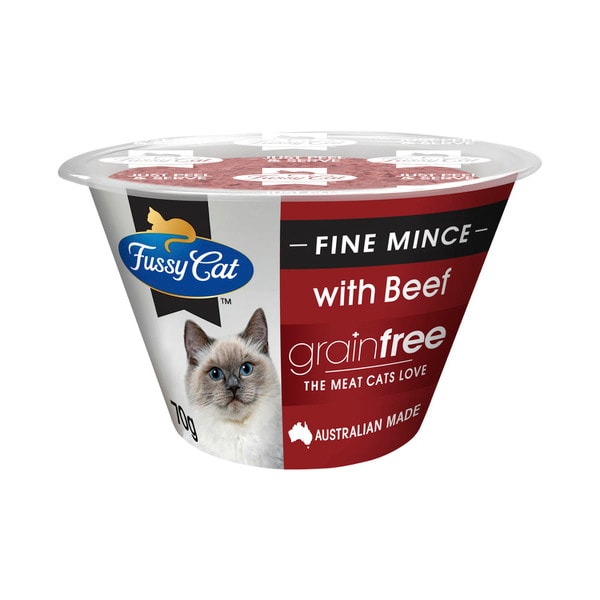 Fussy Cat Grain Free Adult Chilled Fresh Cat Food Fine Mince with Beef | 70g
