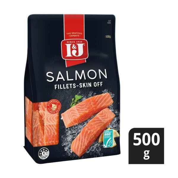 I&J The Finest Frozen Salmon Portions Skin Off | 500g