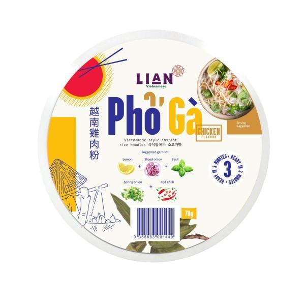 Lian Pho Ga Rice Noodles Bowl Chicken Flavour | 70g