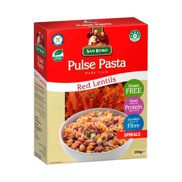 San Remo Red Lentils Spirals Pulse Pasta | 250g