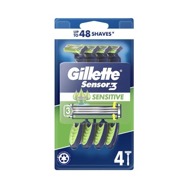 Gillette Sensor 3 Sensitive Disposable Razors | 4 pack