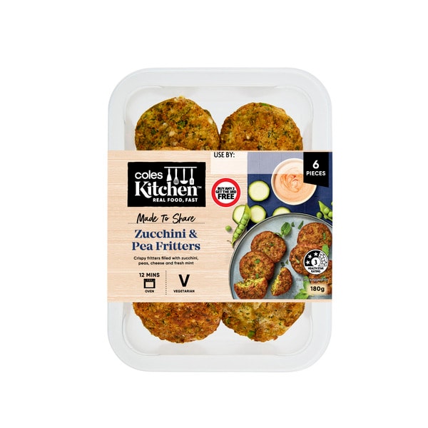 Coles Kitchen Zucchini & Pea Fritters | 180g