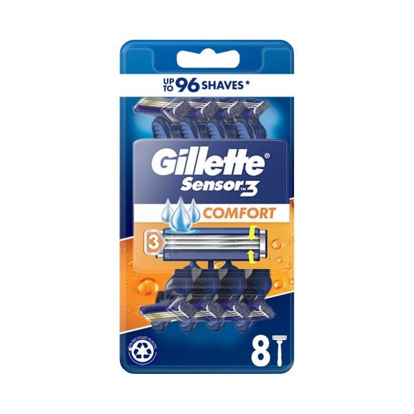 Gillette Sensor 3 Comfort Disposable Razors | 8 pack