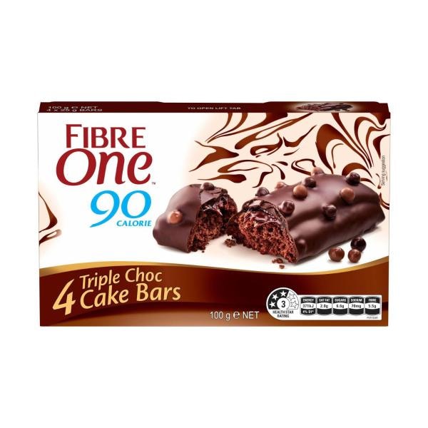 Fibre One Triple Choc Cake Bars 4 Pieces | 100g