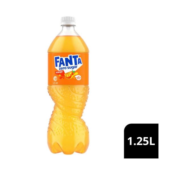 Fanta Orange Zero Sugar Soft Drink Bottle | 1.25L
