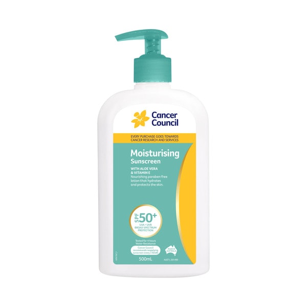 Cancer Council SPF 50+ Moisturising Sunscreen Pump | 500mL