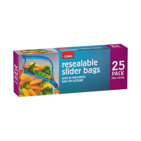 Coles Easy Close Storage Bags | 25 pack