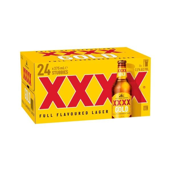 XXXX Gold Bottle 375mL | 24 Pack