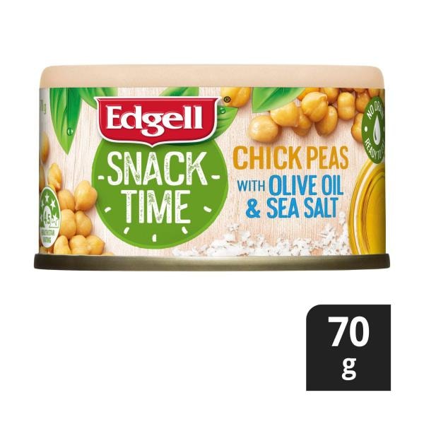 Edgell Snack Time Chick Peas With Olive Oil & Seaslt | 70g