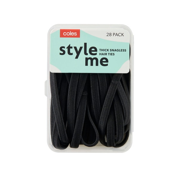 Coles Thick Ponytailers Snagless Black | 28 pack