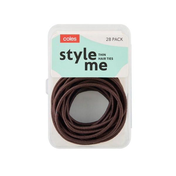 Coles Thin Brown Ponytailers | 28 pack