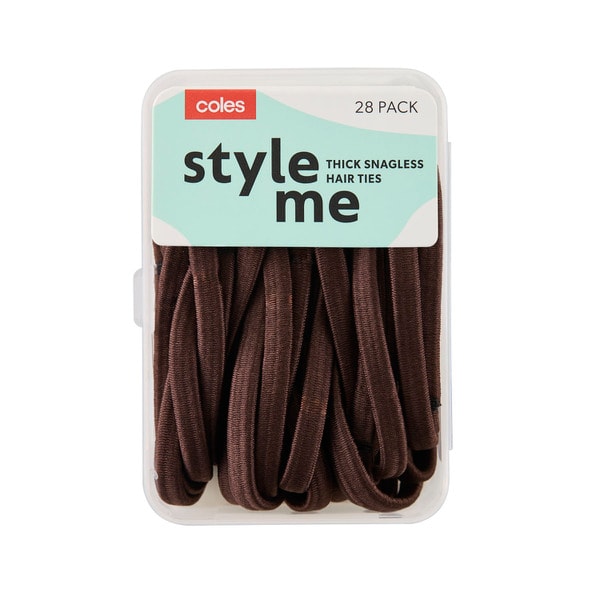 Coles Thick Ponytailers Snagless Brown | 28 pack