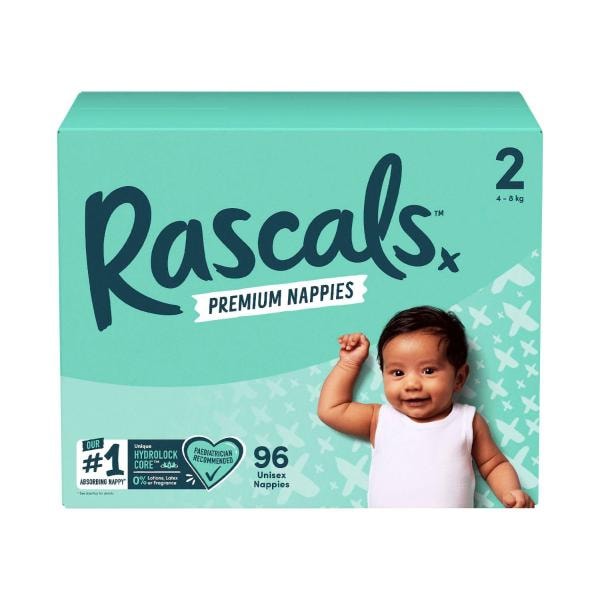 Rascal + Friends Nappies Size 2 Infant Jumbo | 96 pack