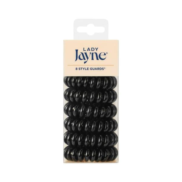 Lady Jayne Style Guards Kink- Free Spirals Black Elastic | 8 pack