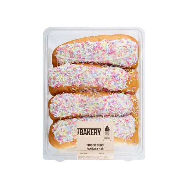 Coles Bakery Fantasy Finger Buns | 4 pack