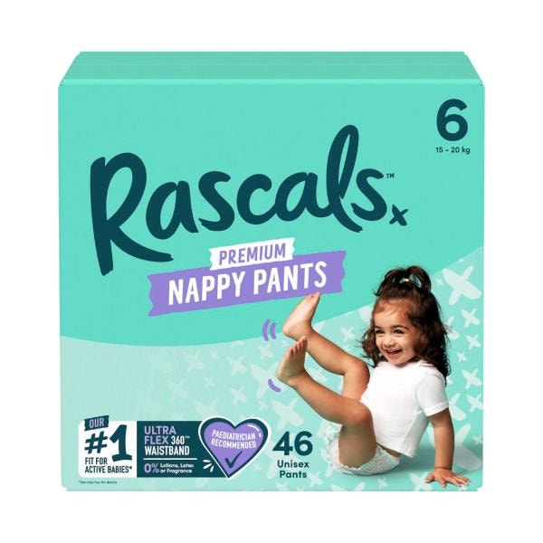 Rascal + Friends Nappy Pants Size 6 Junior Jumbo | 46 pack