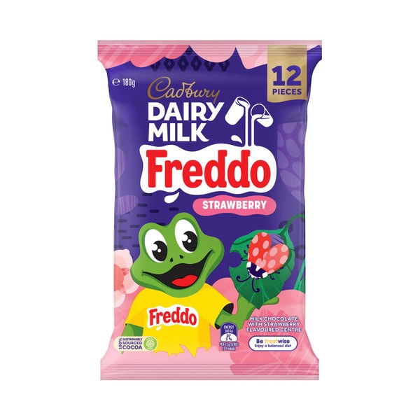 Cadbury Dairy Milk Chocolate Freddo Strawberry Sharepack 12 Pack | 180g