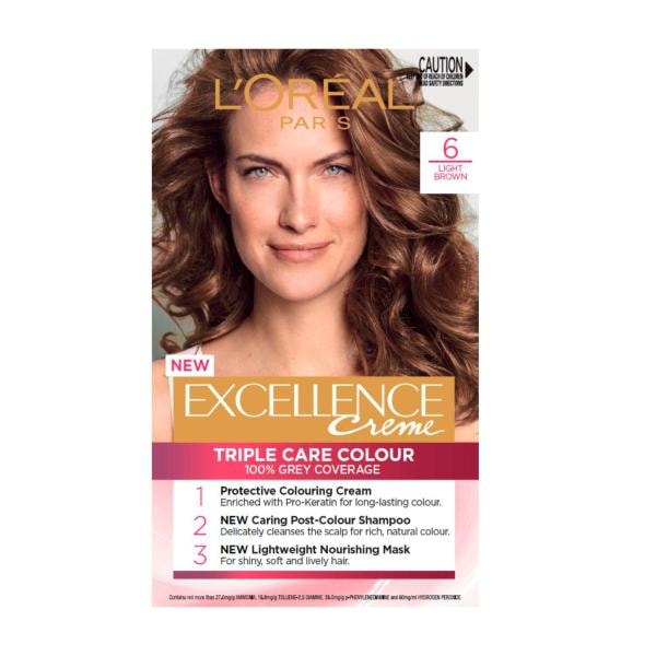 L'Oreal Paris Excellence 6 Light Brown Hair Colour | 1 pack
