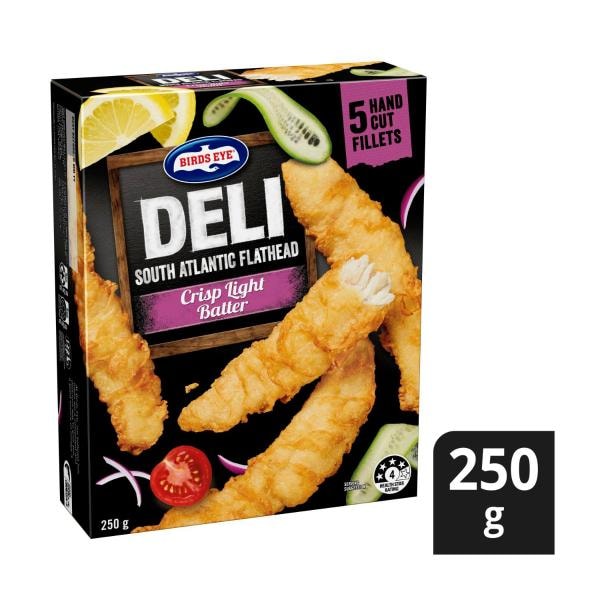 Birds Eye Frozen South Atlantic Flathead Crisp Light Batter Fillets 5 Pack | 250g
